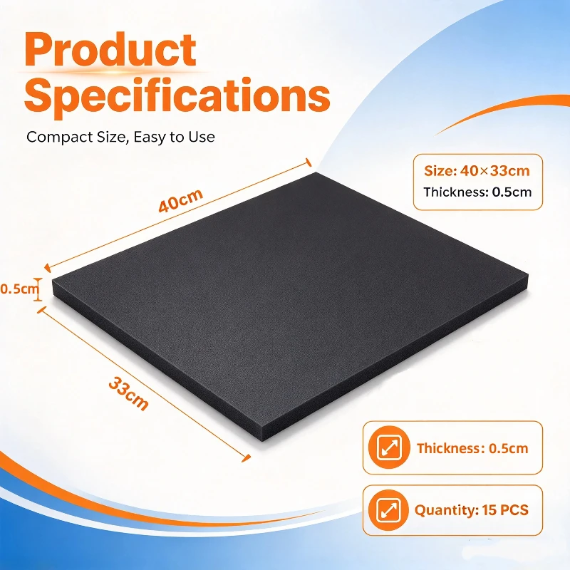 15pcs 40x33cm Eva Foam Sheet Shockproof Filling Material Cos Figure Packaging Inner Support Customizable Cutting Thickness 0.5cm
