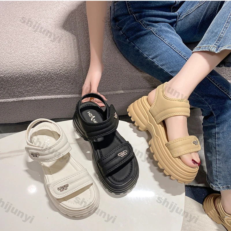 Women\'s Sports Sandals 2025 Summer New Fashion Flat Casual Sandals Thick-soled Non-slip Female Outdoor Casual Beach Slippers