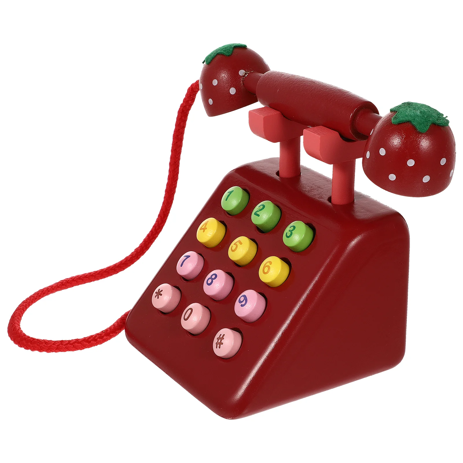 Mini brinquedos para telefone de madeira para crianças, brincadeira infantil, simulação cognitiva, discagem infantil, eletrodoméstico