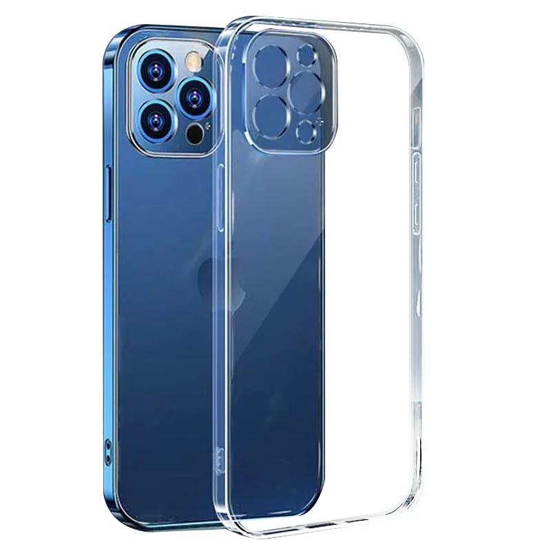 Funda transparente para iPhone 13 Pro Max, funda de teléfono de silicona a prueba de golpes para iPhone 13 Pro max 13 Mini, protección de cámara, cubierta transparente