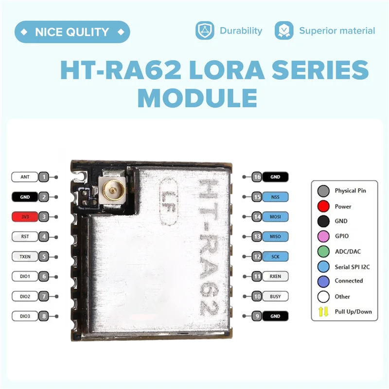 【EXCLUSIF!】 5X HT-RA62 Module série Lora SX1262 développement secondaire prend en charge le protocole Lorawan 433-510Mhz