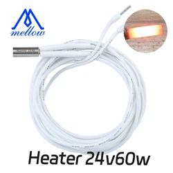 Mellow 1Pcs 60W 6*15MM  24V Ceramic Cartridge Heater Heating Tube For 3D Printer Parts E3DV6 J-Head / Phaetus Dragon HotEnd