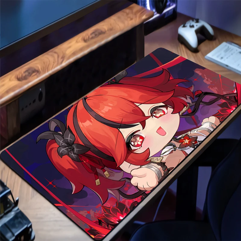 Mouse Pad big Wuthering Waves Camellya Computer Office Game Table Mats Anti-slip Gaming Keyboard coaster Long Desk Pads Mousepad