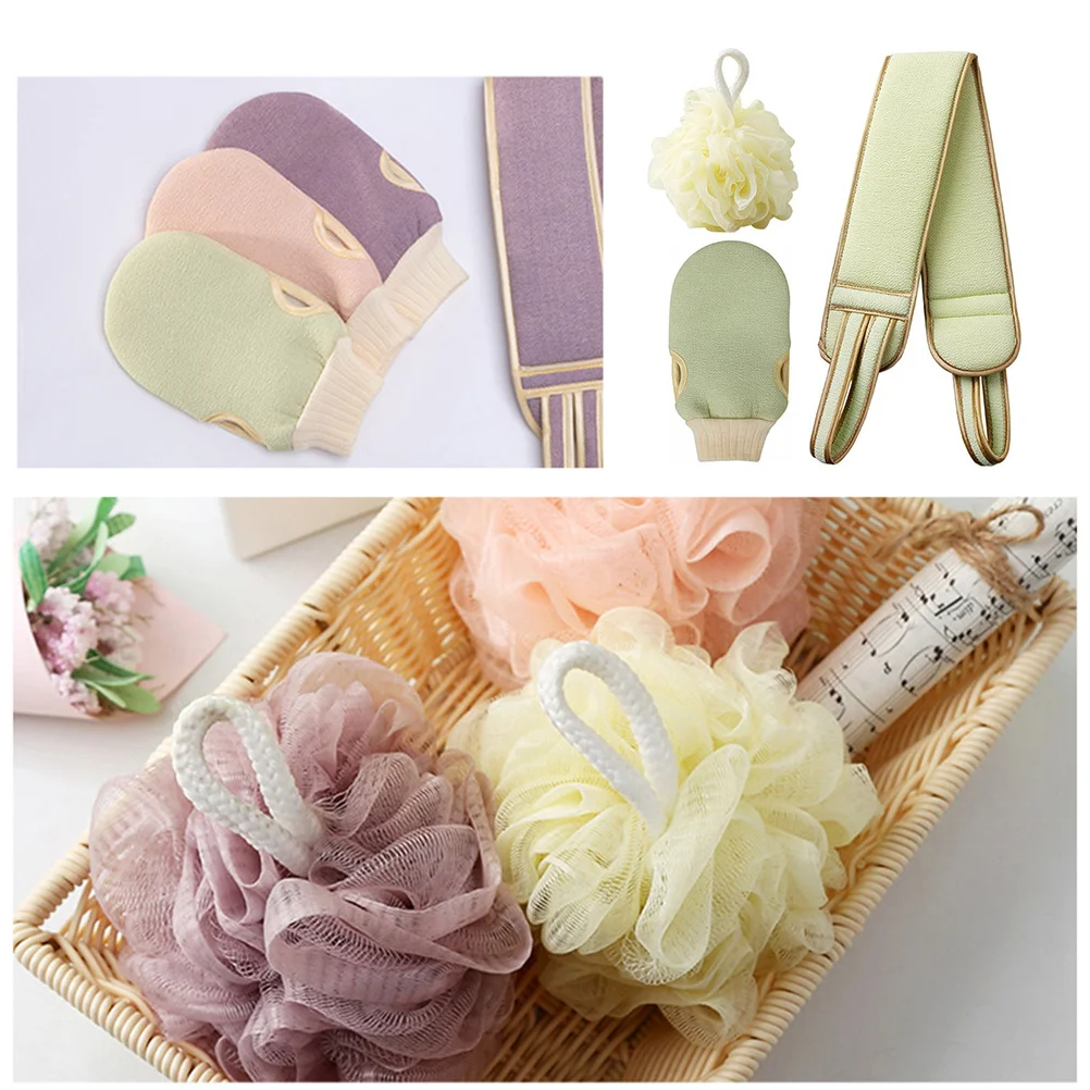 

1 комплект, душевой набор для спины, толстый длинный ремешок для протирания спины, светло-зеленый банный набор полотенец, принадлежности для домашнего купания, полотенце