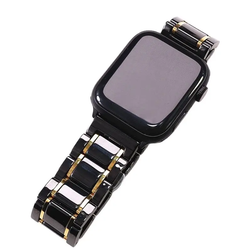 Ceramic Watch Band Fit For Apple Watch Ultra Series 8 6 7 44mm 40mm Iwatch SE 41mm 45mm Steel Strap Bracelet Wristband Belt