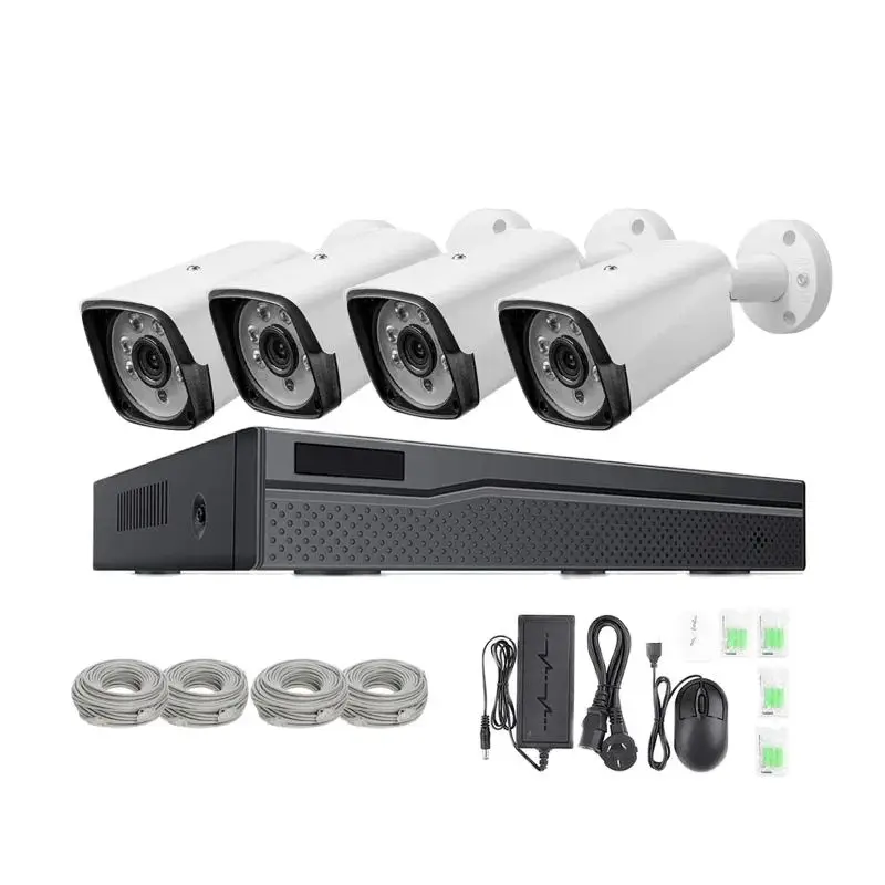 SZKAM 4CH 5MP 8MP 4K POE AI Telecamera IP di sicurezza Registrazione audio Visione notturna IR Kit NVR Sistema CCTV Set di videosorveglianza esterna