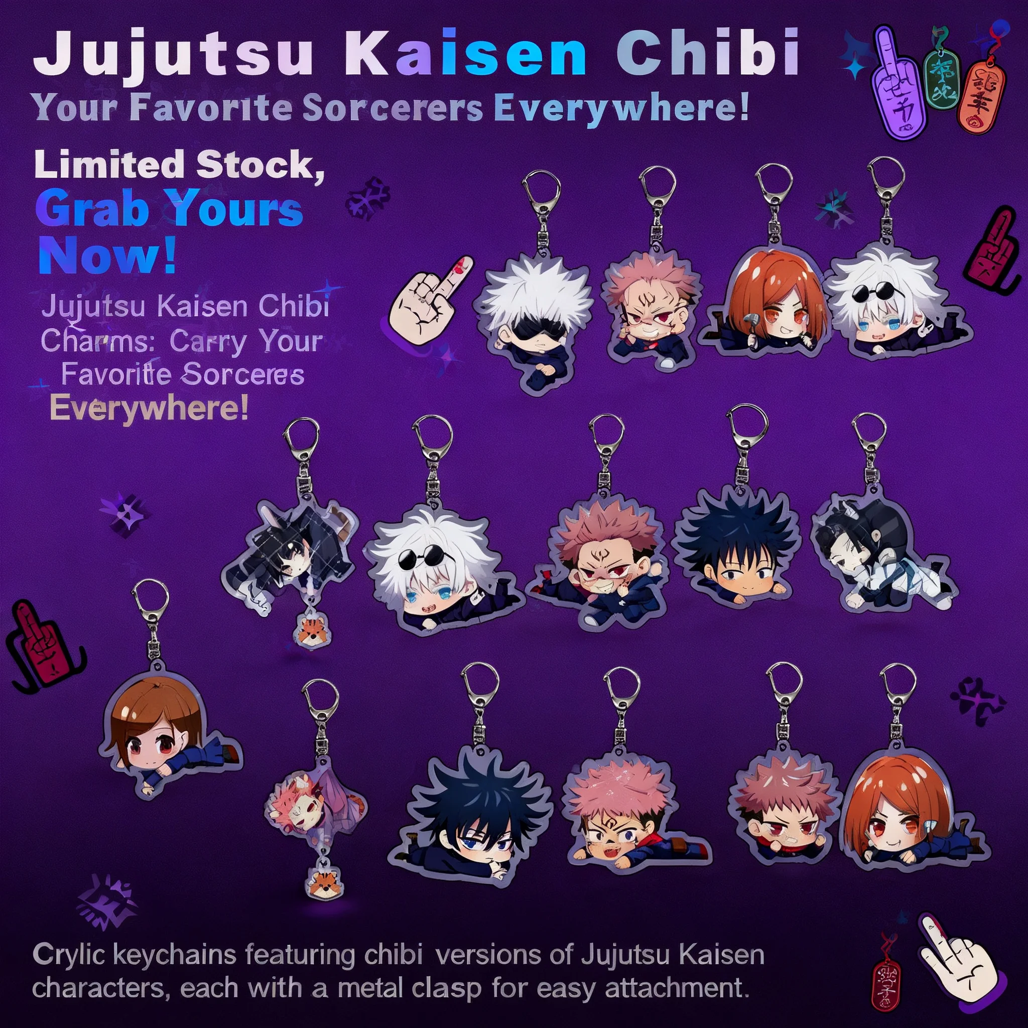 

Jujutsu Kaisen Anime Keychain Backpack Gift Pendant Satoru Gojo Yuji Itadori Megumi Fushiguro Nobara Kugisaki Cosplay