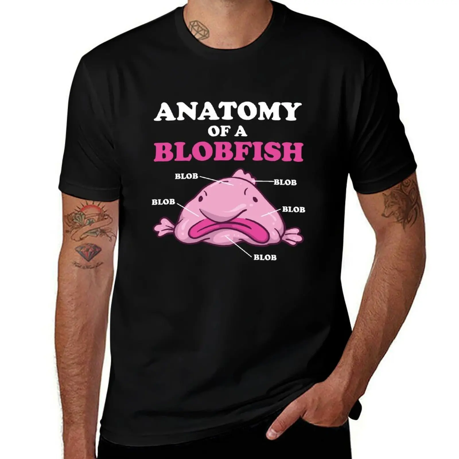 

t shirt t Ugly shirts t summer shirt Meme man Of graphic Funny A print T-Shirt Fish Blobfish Anatomy custom mens