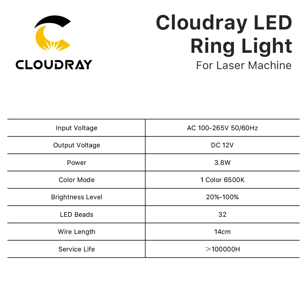 Imagem -04 - Cloudray-led Ring Light 360 ° Ângulo Giratório Mount Bracket Ajustável para Marcação a Laser de Fibra Máquina de Gravura