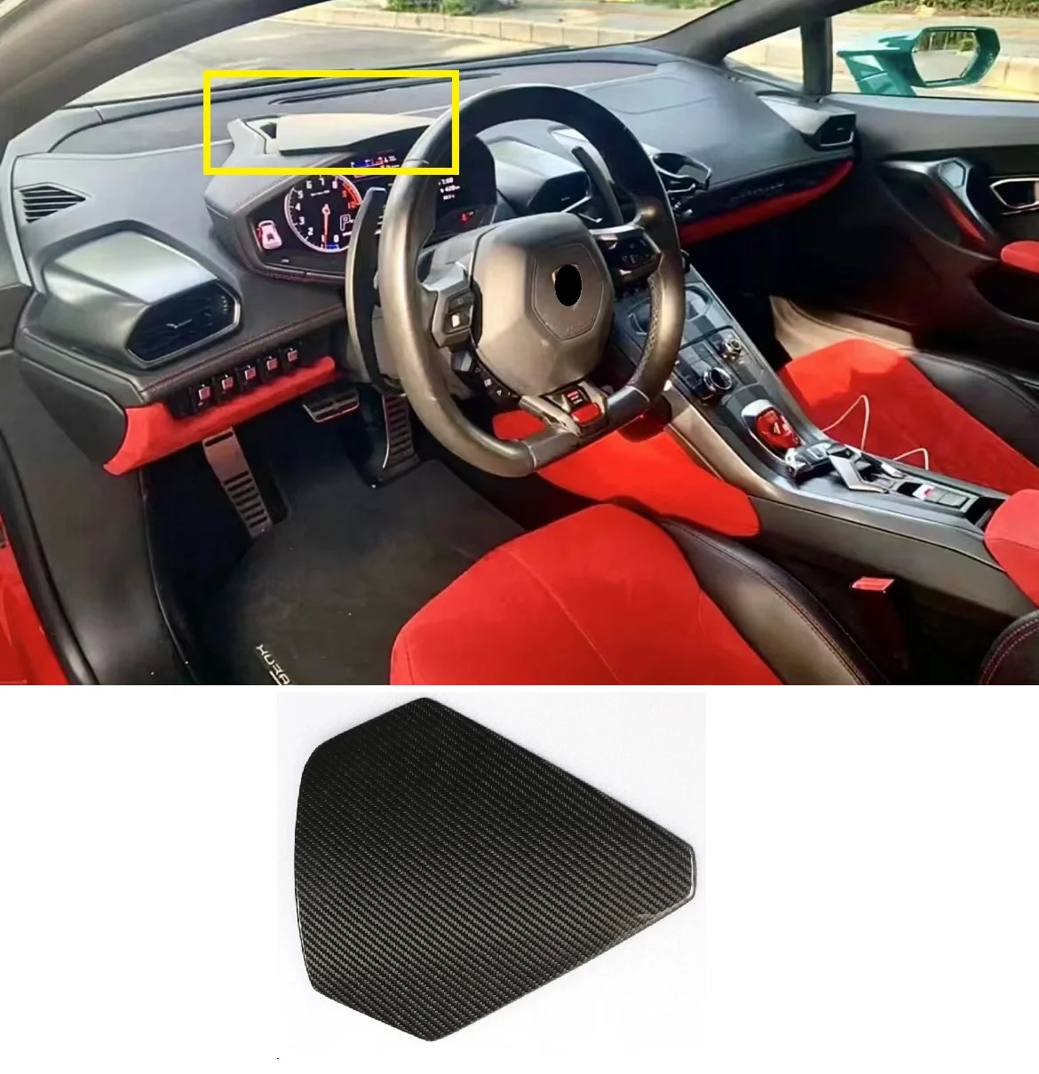 

Real Carbon Fiber Car Dashboard Instrument Cluster Cover Trims For Lamborghini Huracan LP610 LP580