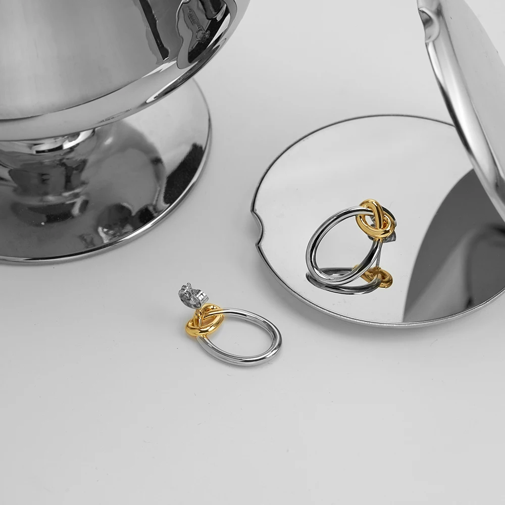 

ENFASHION Aretes De Mujer Knot Stud Earrings For Women's 18K Gold Plated In Earings Fashion Jewelry Travel Cocktail E241636