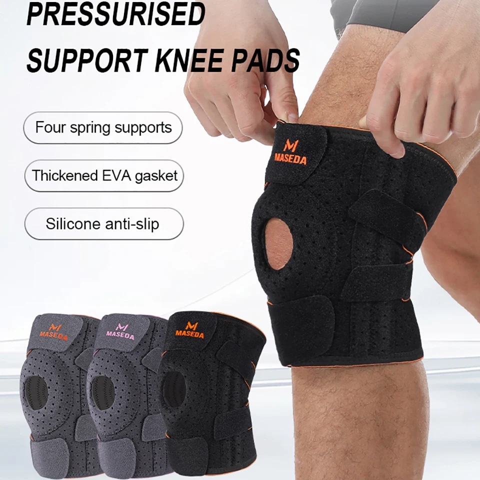 

1 шт. спортивные наколенники для фитнеса и езды на велосипеде, защитное снаряжение для бега, альпинизма, пружинные защитные приспособления для ног, силиконовые противоскользящие