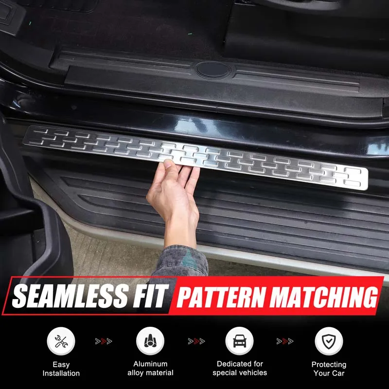 لسيارة لاند روفر ديسكفري 4 10-16 قضبان عتبة خارجية، دواسات ترحيب السيارة، ستانلس ستيل، فضي مصقول 4 قطع (نموذج جاحظ) #2