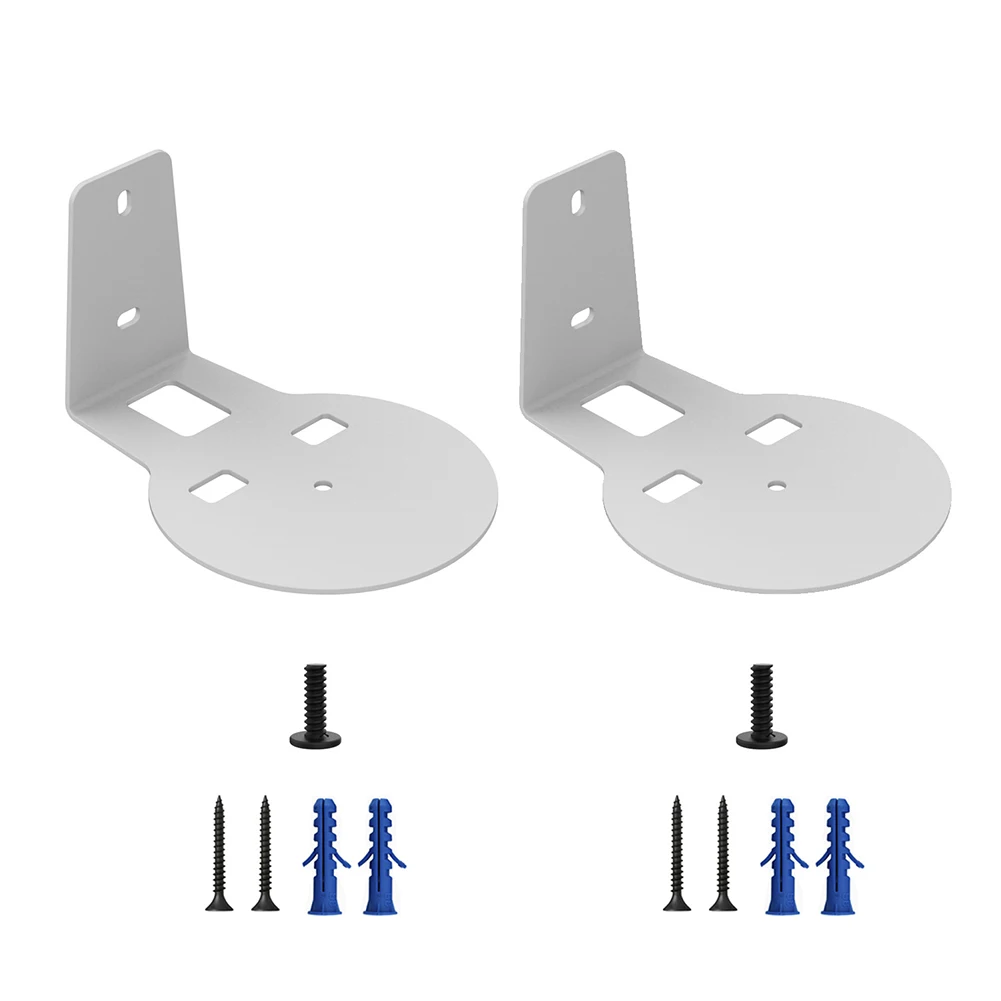 2PCS Wall Mount Metal Speaker Brackets with Hardware for Steady Speaker Display and Enhanced Audio Positioning