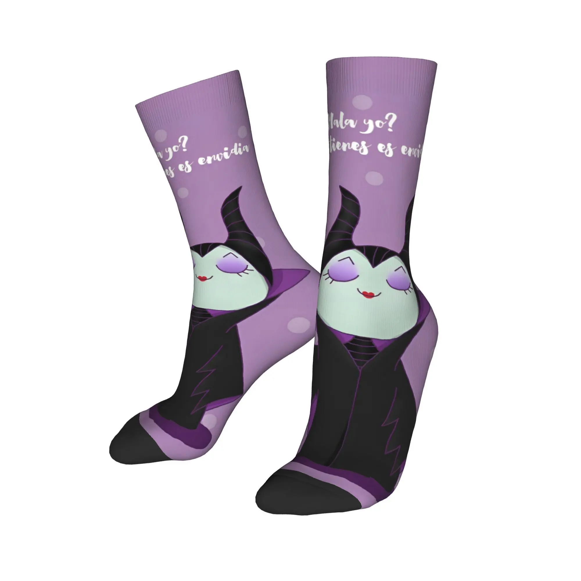 Villains Maleficent Sleeping Beauty Sock Happy Funny Men's Socks Casual Polyester Evil Queen Princess Sport Women's Stockings