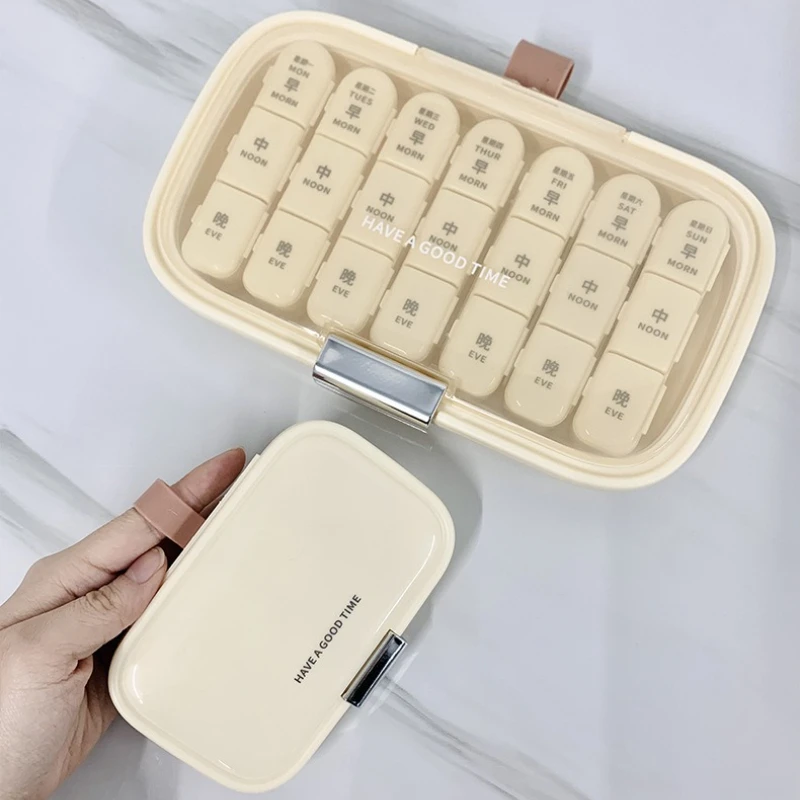 

Good Quality Portable Pill Box Removable Large Capacity Carry-on Medicine Separate Box Separate Pill Box Seven Days A Week