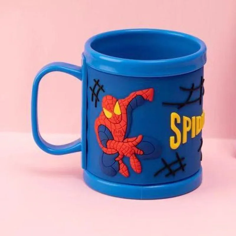 Marvel Spiderman taza de lavado de plástico anticaída para niños, nueva versión coreana de animación, dibujos animados creativos, forma Linda