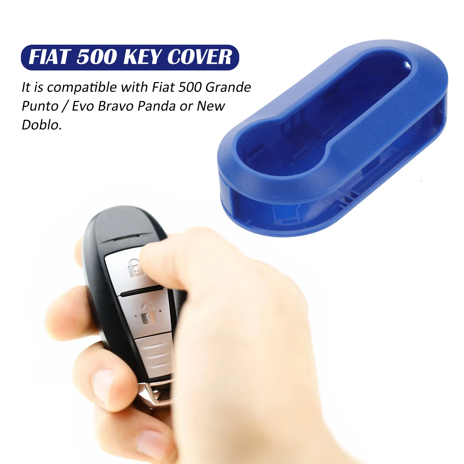 Funky Blue Key Case Cover for Panda Compatible with New Models Simple Clip Design 500 Key Case