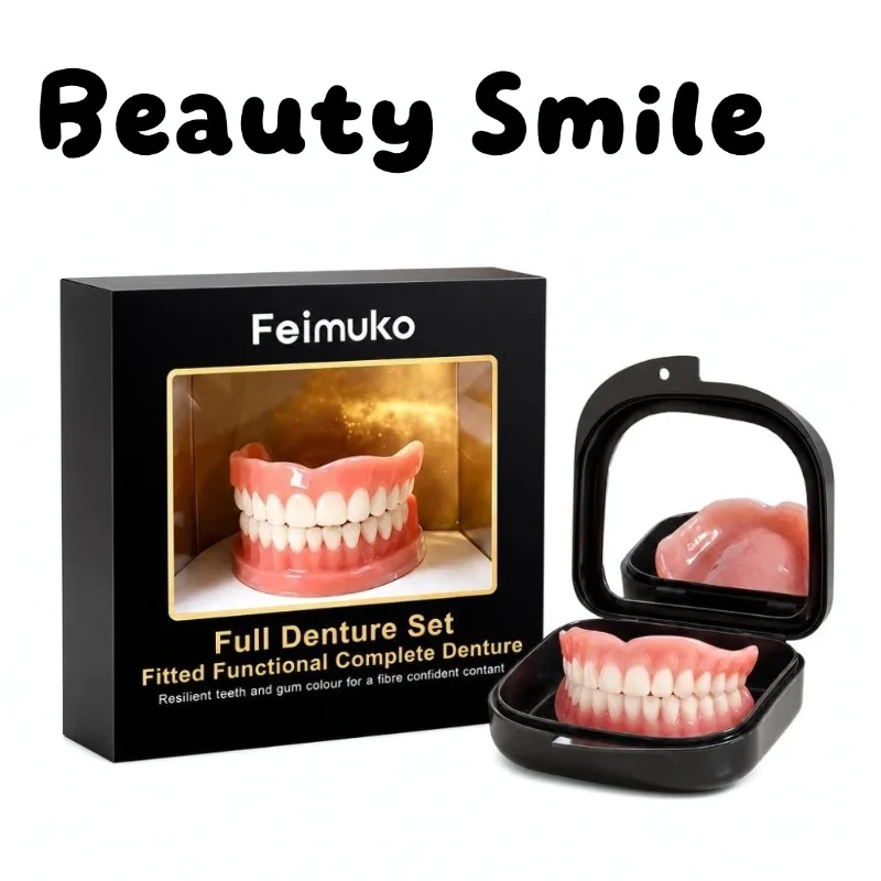 Natural Realistic Teeth Veneers Comfortable False Teeth Cover With Storage Case For Confident Smile