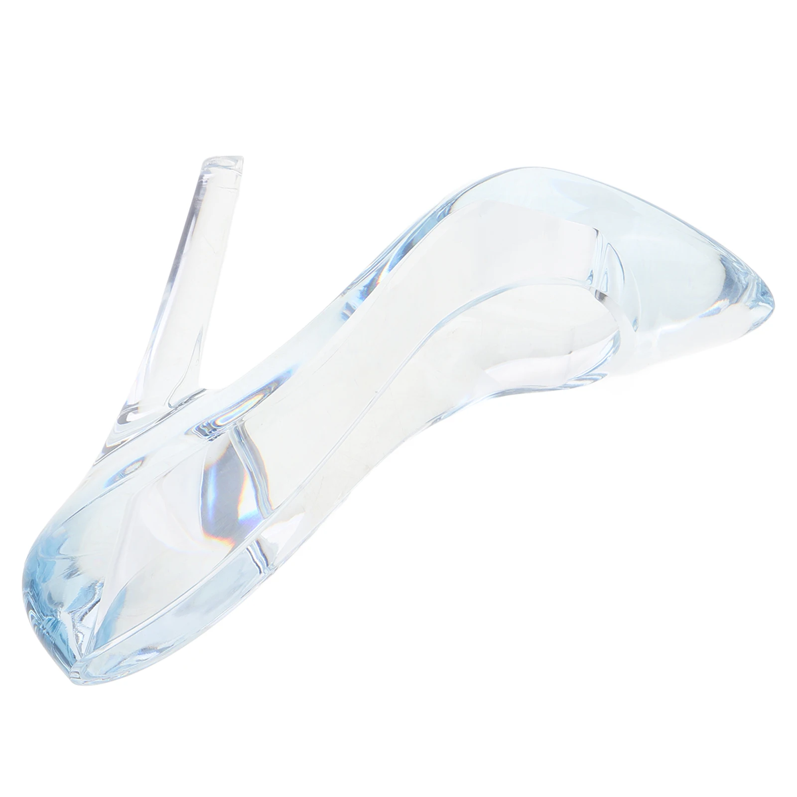 

Princess High Heel Shoe Figurine Sky Blue Decorations Plastic Slipper Statue Home Storage Decor