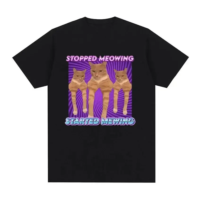

Женская футболка с забавным мемом I Eat Cement Cursed Cat, модные повседневные футболки с короткими рукавами, женские футболки, топы