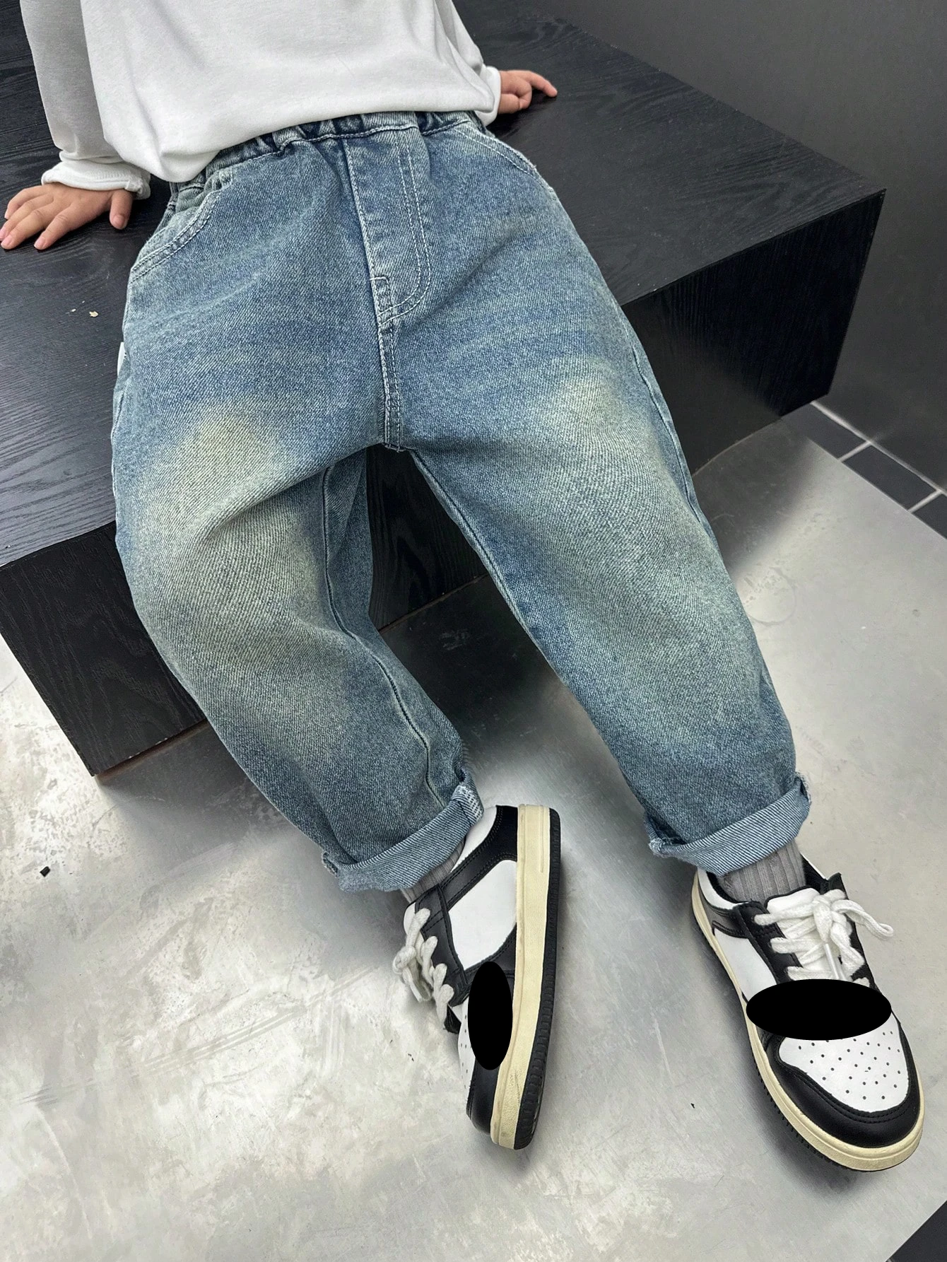 Boys' and children's all-season loose-fitting casual jeans pants suitable for daily, school, casual, outdoor wear