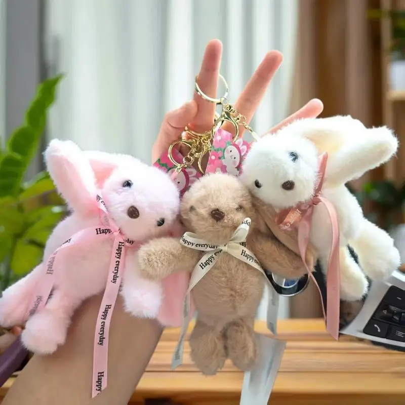 Cartoon Bonnie Rabbit Plush Doll Keychain Pendant Backpack Hangings Decoration Gifts
