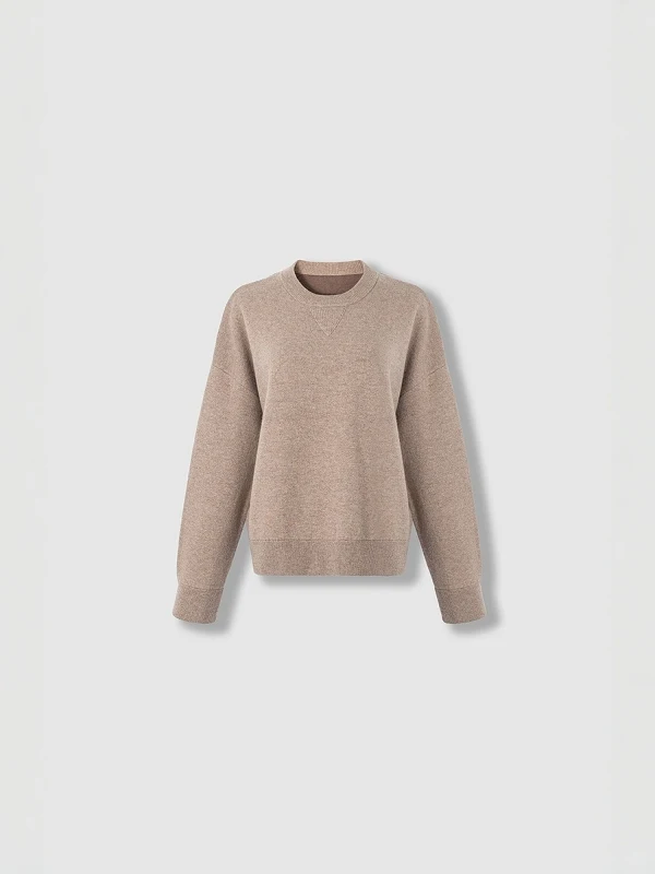 

Женский вязаный шерстяной свитшот больших размеров, двусторонний топ, зимняя повседневная одежда, удобный крой, круглый Ne Long Sve