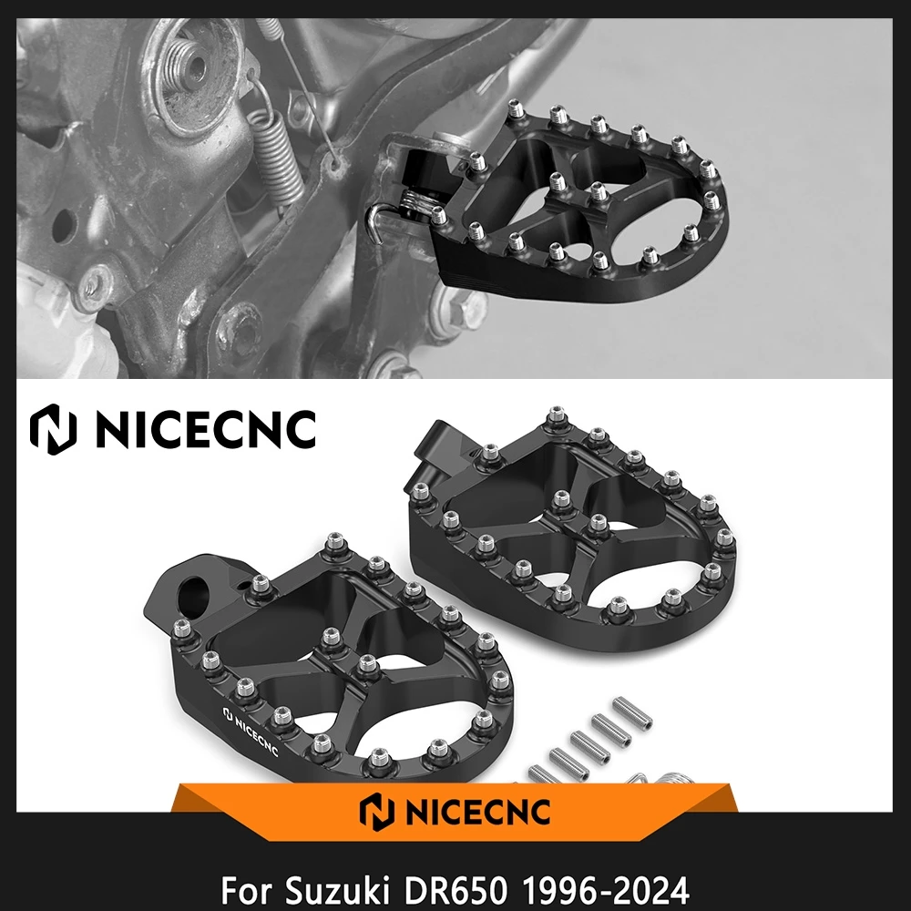 For Suzuki DR650S DR650SE 1996-2024 Enlarged Footrests Footpegs Wide/Fat Foot Pegs Pedal For Suzuki DR 650 S/SE 1996-2024 2023