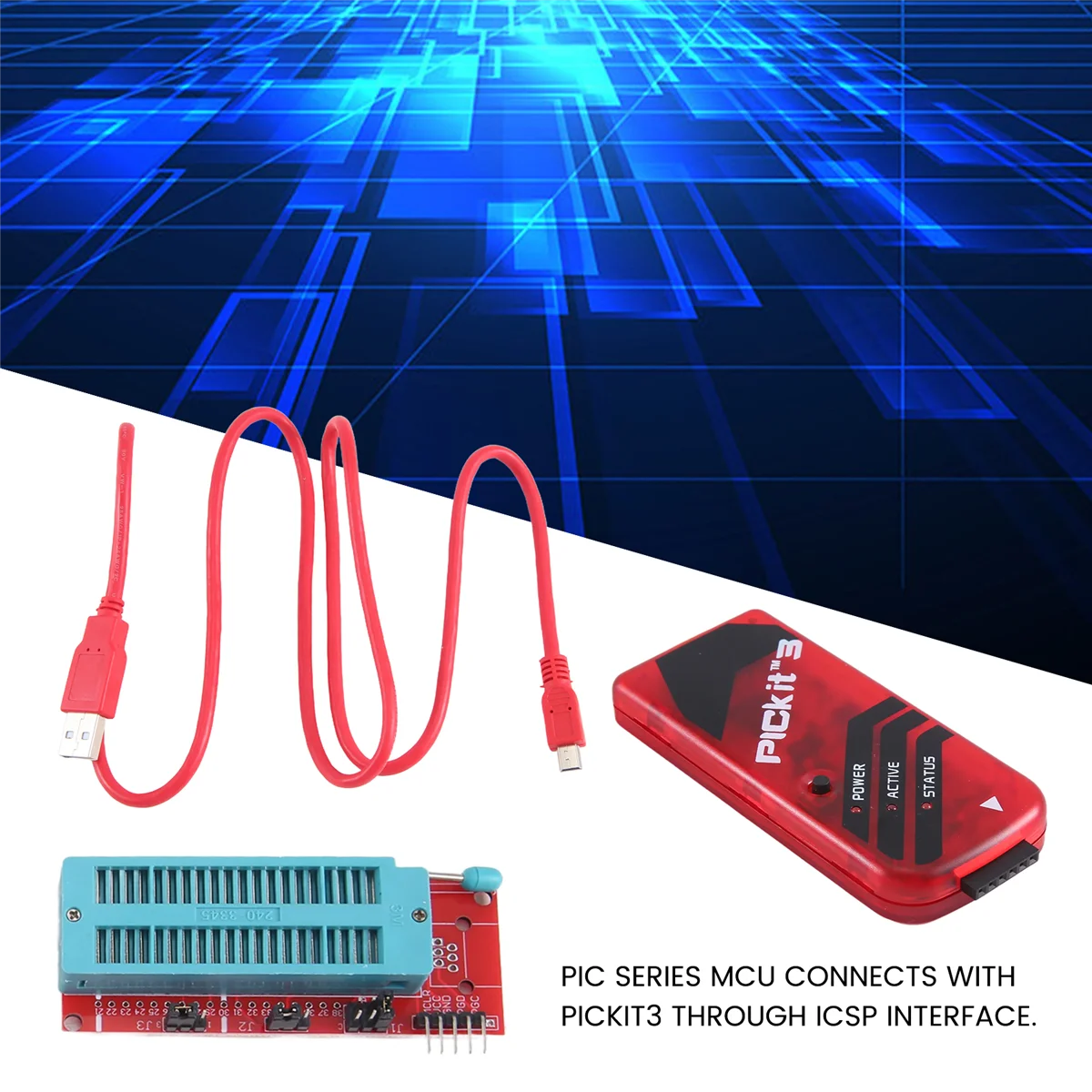 Программатор PICKIT3, универсальный PIC ICD2 PICKit 2 PICKIT 3, адаптер для программирования, сиденье