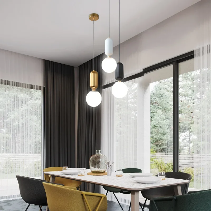 Imagem -03 - Nordic Estilo Glass Pendant Light Minimalista Dining Led Chandelier Bedroom Hall Light Decoração para Casa de Luxo Luminárias