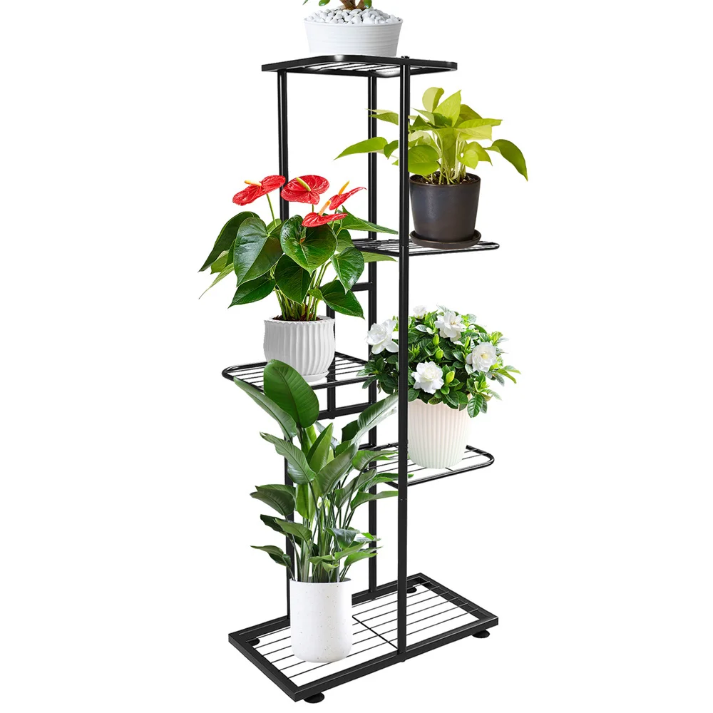 5 Floors 6 Potted Flower Stand Indoor Plant Shelf Metal Support Frame Garden Balcony Flower Pot Green Plant Home Decoration