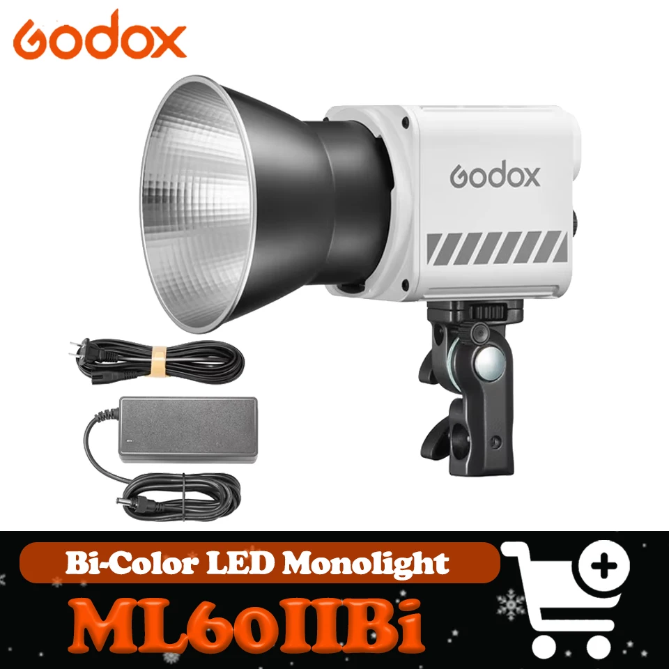 

Godox ML60IIBi заполняющее освещение для фотосъемки, двухцветный светодиодный моноподсветка 2800-6500K, 11 предустановленных специальных эффектов для видеостудии