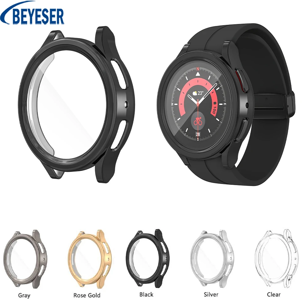 

2 In1 Watch Case Film For Samsung Watch 5 Pro 45mm TPU Full Case SmartWatch Anti-drop Anti-scratch Protection Cover Accessories