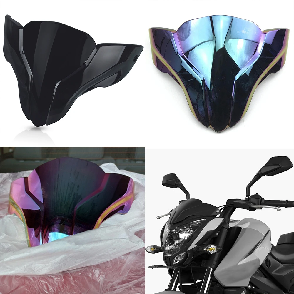 

Ветровое стекло для мотоцикла, двойное, в форме пузыря, для BAJAJ Pulsar NS200 NS 200 200NS, защитный аксессуар, черный иридий
