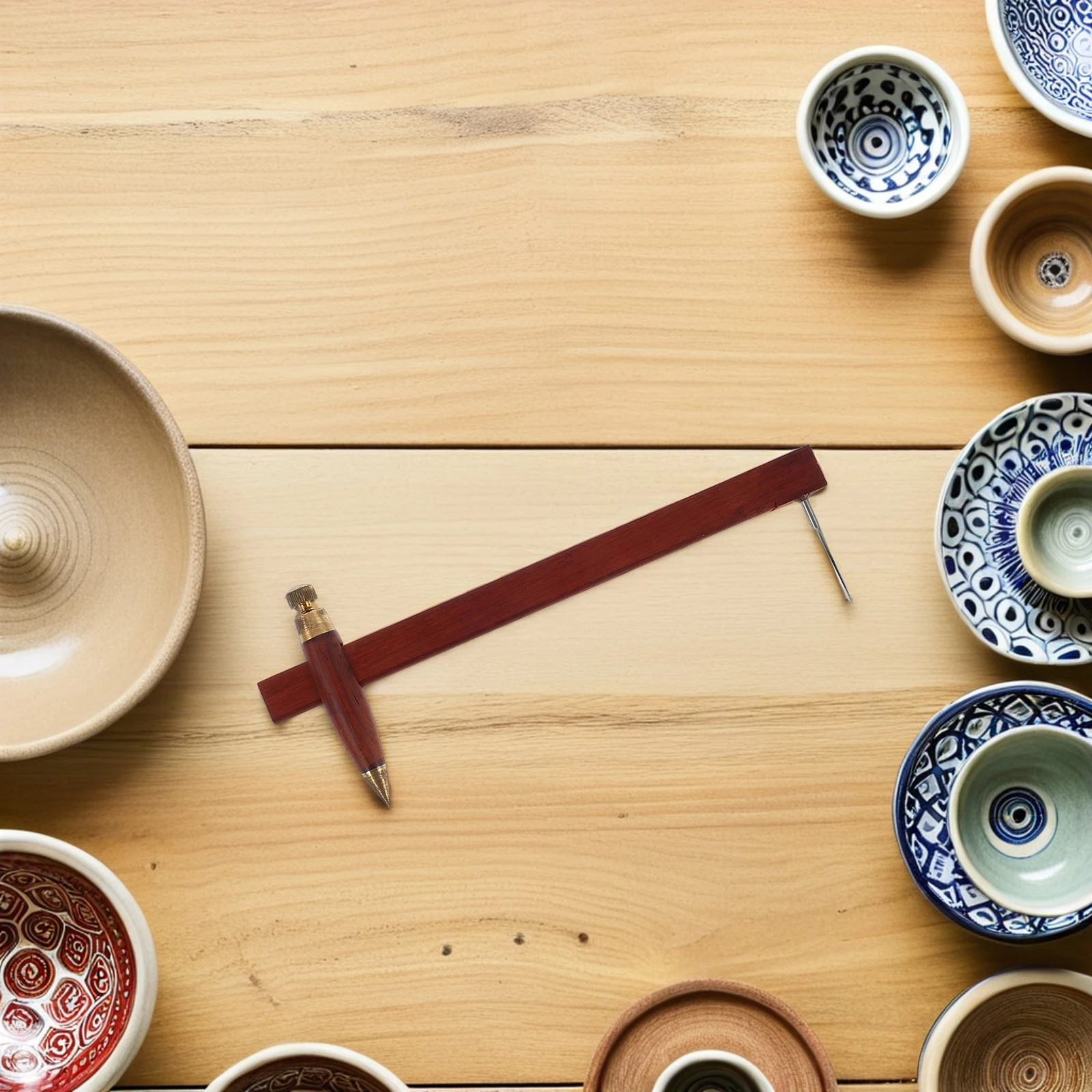 

Professional Compass Cutter Pottery Tool Kit Adjustable Opening Mechanism High Precision Turning Clay Cutting Accessory