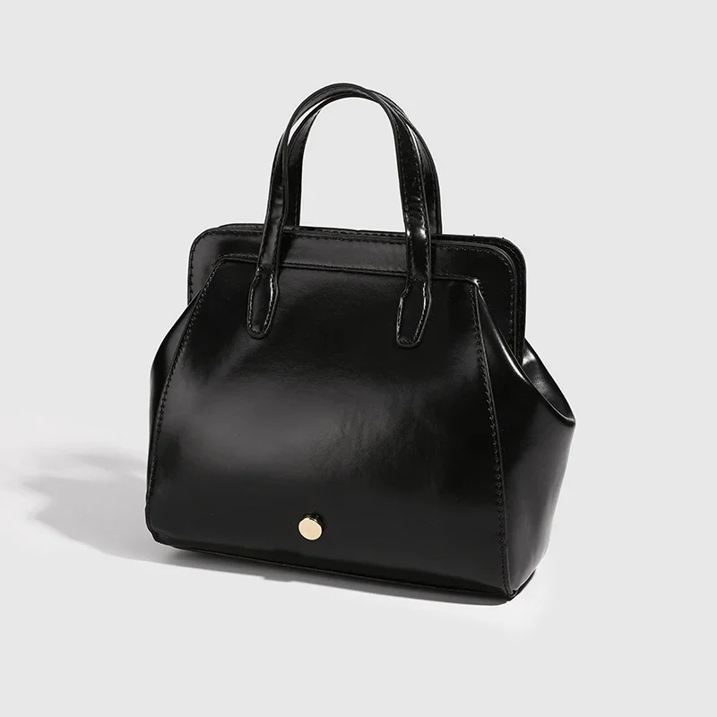 Corea del sud autunno e inverno new ins borsa da donna retro clip zaino nicchia retro zaino nero borsa Shopper alla moda