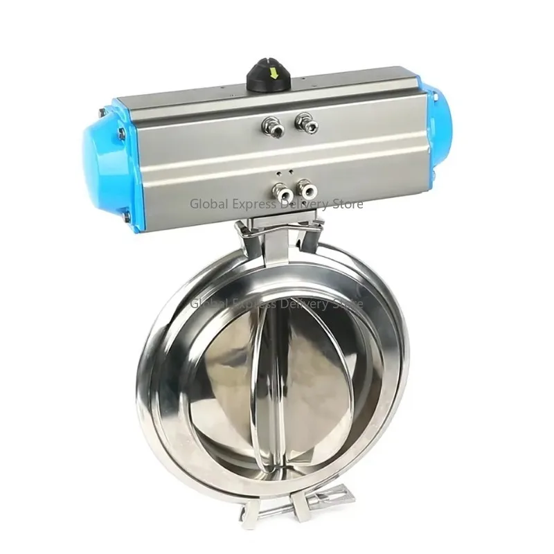 Sanitary Grade 304/316L Stainless Steel Manual Butterfly Valve DN15-DN300 Three-Clamp for Powder Applications