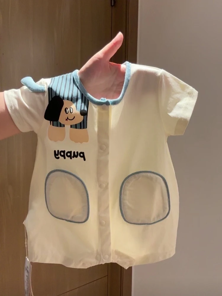 

Baby Summer Clothes Thin ort Sve Breathable Nordic Sle Cartoon Rer Suit Comfortable Cotton Pants for Newborns