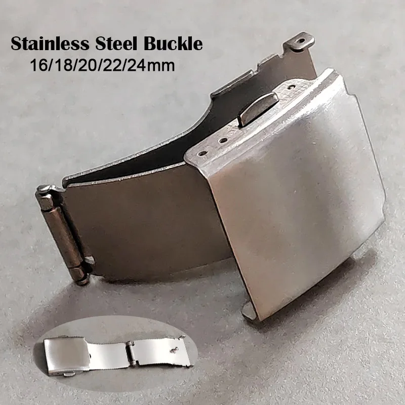 16mm 18mm 20mm 22mm 24mm Stainless Steel Watch Buckle Watch Push Fold Deployment Folding Clasp For Seiko Men Button Accessories