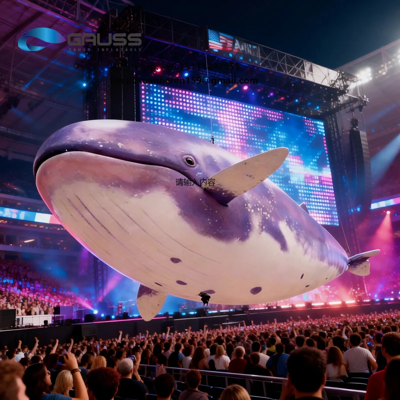 Professional Customized Advertising with Inflatable Marine Creature Remote Control Whale Model Aerostat Dron Show for Events
