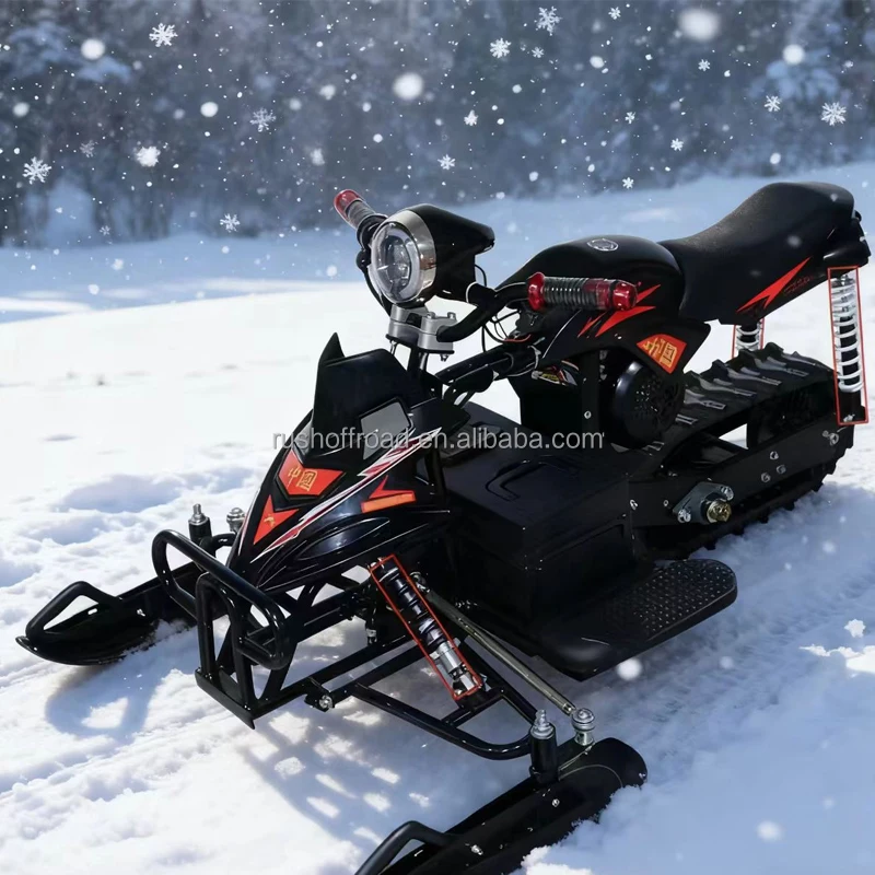 Electric Snowmobile Kids Amusement Ski Car Vehicle with Playground Snow Sledge Essential Skiing Equipments