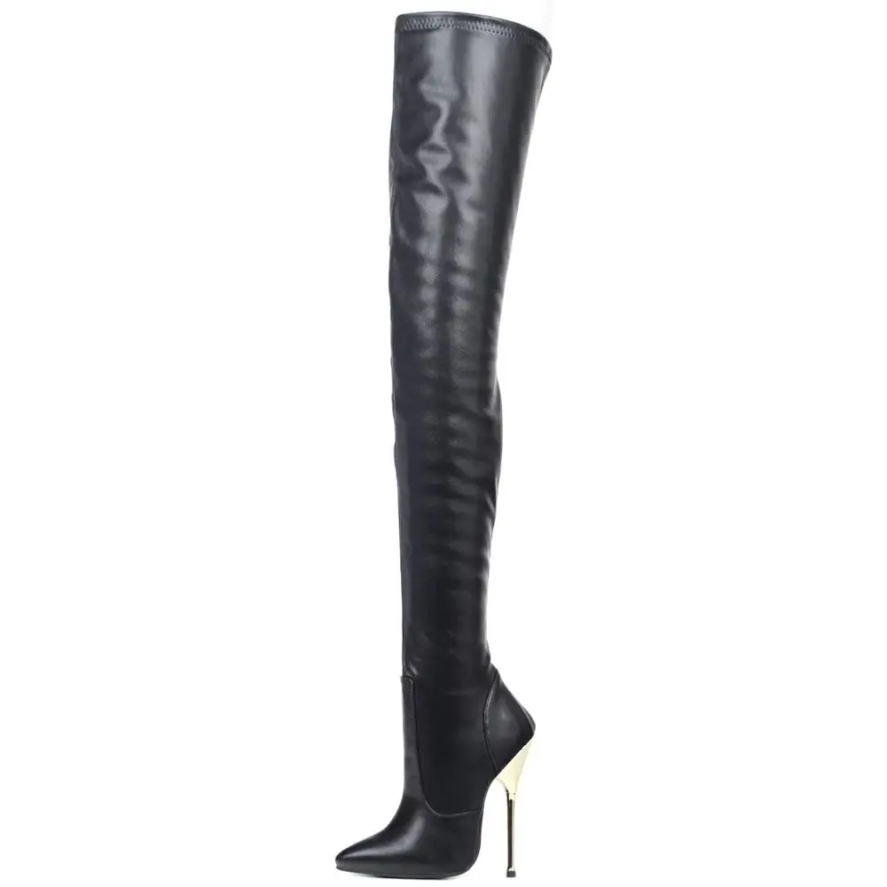 

Custom Made Women Over-the-Knee Boots 14CM High Heel Pointed-toe Zip Sexy Fetish Boots Big Size 36-46