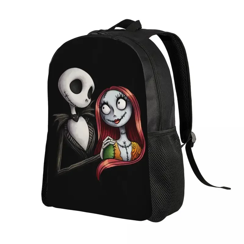 Custom Jack And Sally Backpack for Women Men Water Resistant School College The Nightmare Before Christmas Bag Printing Bookbag