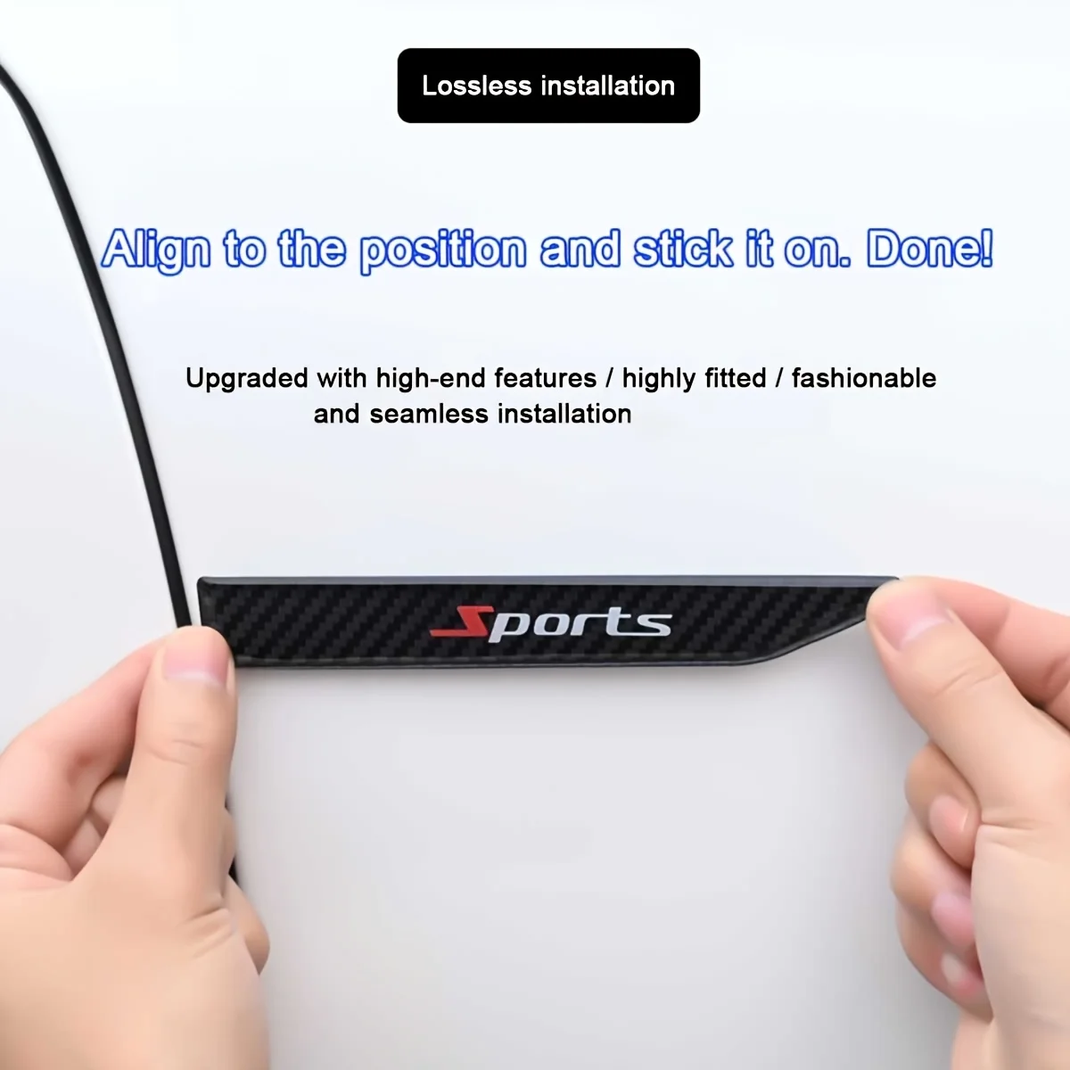 2Pcs Car Accessories Car Sticker, Car Door Anti‑Collision Anti‑Scratch Strip, Sport Decorative Decal, Modified Sticker, Anti‑Rub