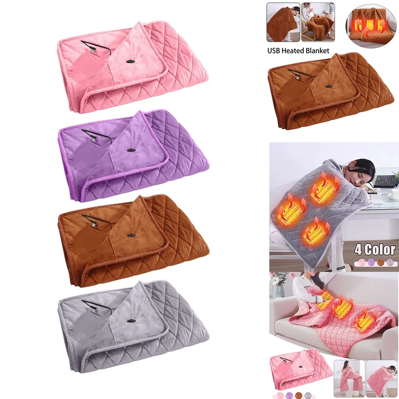 Koc zasilany przez Power Bank Zimowy podgrzewacz do łóżka Koce podgrzewane USB Grubszy podgrzewacz do łóżka Różowy-B Łatwa instalacja