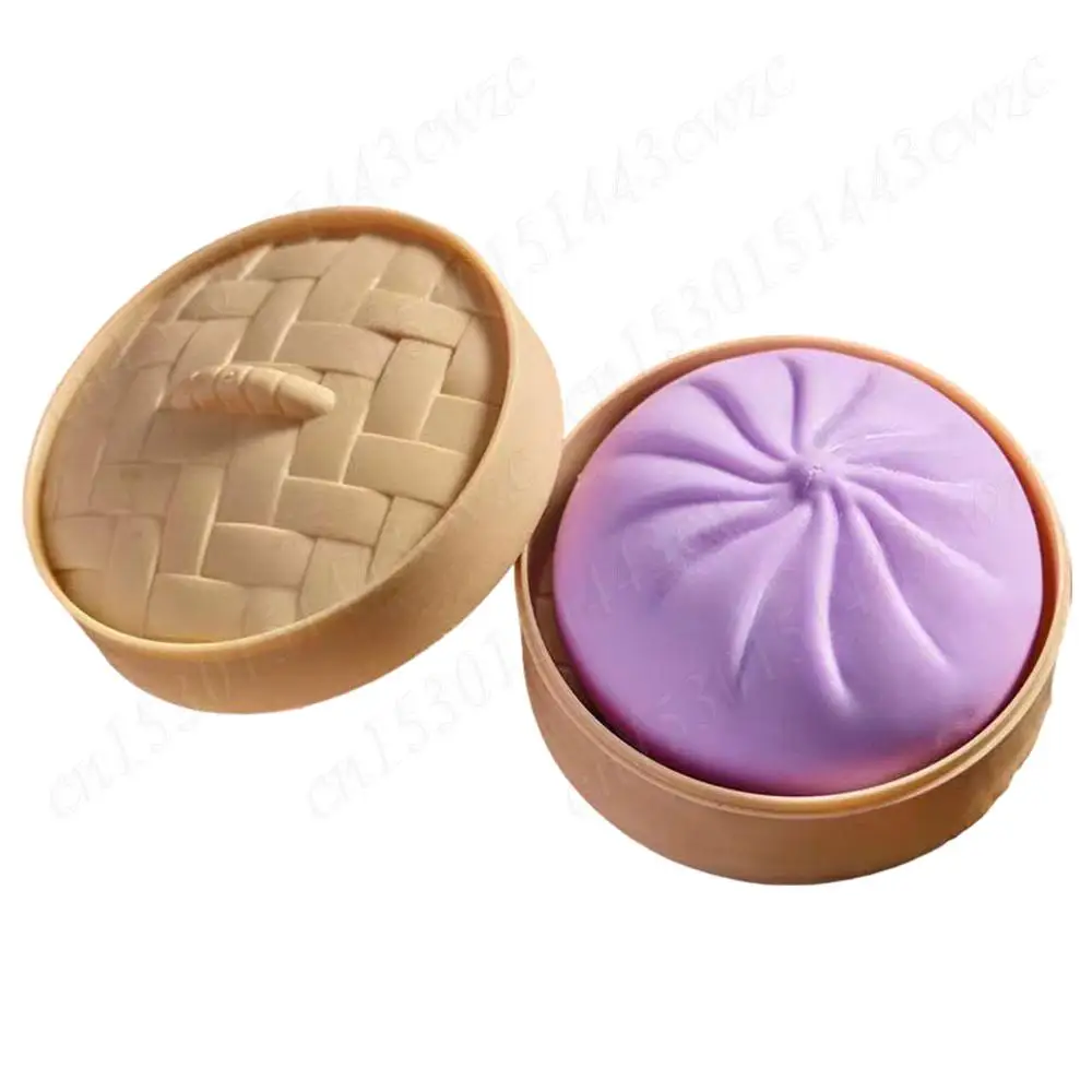 Kleurrijke Dumpling Stressballen Fidget Zintuiglijk speelgoed Knijpdeegbal Stress Relief Handspeelgoedbroodje met voedselstomer Rekbaar bureau