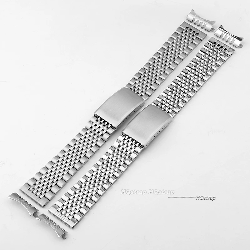 Cinturino curvo in acciaio inossidabile con estremità piatta per cinturino in metallo Seiko 18mm 20mm 22mm per cinturino con cinturino opaco lucido Rolex