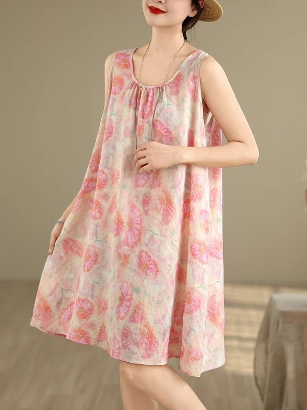 

Летняя мода, женская юбка трапециевидной формы больших размеров, свободная рубашка с круглым вырезом и принтом, винтажная тонкая ткань с высокой талией