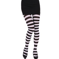 Goth Style Punk Women Striped Pantyhose Rainbow Long Tights Halloween Christmas High Waist Cosplay Stocking Elastic Slim Legging